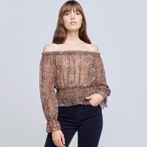 NWT L’agence Lilia Cheetah Print Top